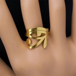 Ancient Egyptian Eye of Horus Ring for Men Women Stainless Steel Gold Color Lucky Amulet Finger Rings Hip Hop Jewelry anillos