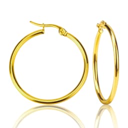 LUXUKISSKIDS серьги 10/20/30/35/45/50/70MM Large Hoop Earrings For Woman/Men Stainless Steel Wholesale Small Round Clips Jewelry