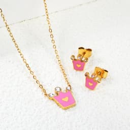 LUXUKISSKIDS Cute Girls Unicorn Sets of Necklace Pendant Earrings Stainless Steel Colorful Butterfly Jewelry Set Birthday Party