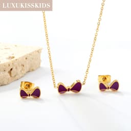 LUXUKISSKIDS Cute Girls Unicorn Sets of Necklace Pendant Earrings Stainless Steel Colorful Butterfly Jewelry Set Birthday Party
