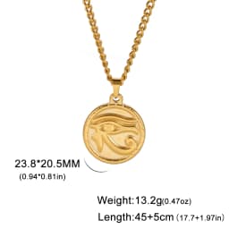 Skyrim The Eye Of Horus Ra Udjat Pendant Necklace Women Stainless Steel Gold Color Thick Chain Ancient Egypt Amulet Jewelry Gift