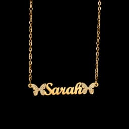 Atoztide Custom Name Necklace Bracelet Stainless Steel Jewelry Set Zircon Stone Butterfly Chain for Women Family Birthday Gift