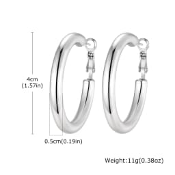 Circle Hoop Earrings for Women, Classic Stainless Steel 18k Gold Plated Minimalist Chunky Jewelry Hypoallergenic 30/40/50/60mm