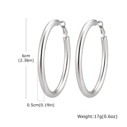 Circle Hoop Earrings for Women, Classic Stainless Steel 18k Gold Plated Minimalist Chunky Jewelry Hypoallergenic 30/40/50/60mm