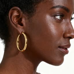Circle Hoop Earrings for Women, Classic Stainless Steel 18k Gold Plated Minimalist Chunky Jewelry Hypoallergenic 30/40/50/60mm