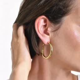 Circle Hoop Earrings for Women, Classic Stainless Steel 18k Gold Plated Minimalist Chunky Jewelry Hypoallergenic 30/40/50/60mm