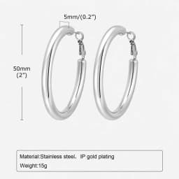 Circle Hoop Earrings for Women, Classic Stainless Steel 18k Gold Plated Minimalist Chunky Jewelry Hypoallergenic 30/40/50/60mm