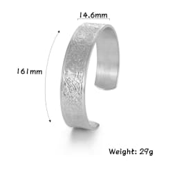 Teamer Stainless Steel Nordic Viking Runes Bangle Men Women Wicca Amulet Vintage Tree of Life Cuff Bracelet Jewelry Couple Gifts