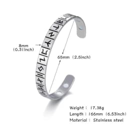 Teamer Stainless Steel Nordic Viking Runes Bangle Men Women Wicca Amulet Vintage Tree of Life Cuff Bracelet Jewelry Couple Gifts