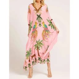 Women Bohemian Maxi Dresses 2026 Summer Loose V-neck Fashion Sexy Hipster Elegant Retro Printed Female Casual Long Robe Vestidos