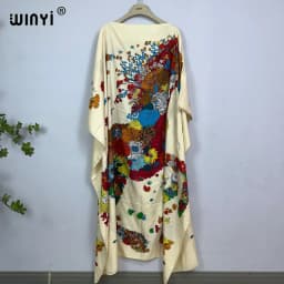 WINYI Dress Fashion Turkey Dresses Bohemia Print Dashiki Women Muslim Long Kaftan Summer Color African Dresses for Woman Vestido