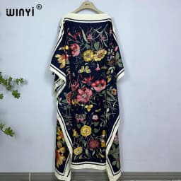 WINYI Dress Fashion Turkey Dresses Bohemia Print Dashiki Women Muslim Long Kaftan Summer Color African Dresses for Woman Vestido