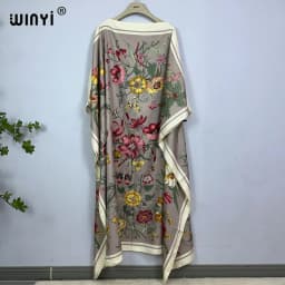 WINYI Dress Fashion Turkey Dresses Bohemia Print Dashiki Women Muslim Long Kaftan Summer Color African Dresses for Woman Vestido