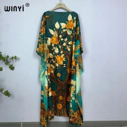 WINYI Dress Fashion Turkey Dresses Bohemia Print Dashiki Women Muslim Long Kaftan Summer Color African Dresses for Woman Vestido