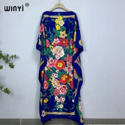WINYI Dress Fashion Turkey Dresses Bohemia Print Dashiki Women Muslim Long Kaftan Summer Color African Dresses for Woman Vestido