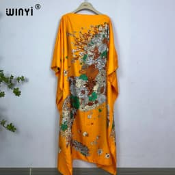 WINYI Dress Fashion Turkey Dresses Bohemia Print Dashiki Women Muslim Long Kaftan Summer Color African Dresses for Woman Vestido