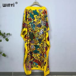 WINYI Dress Fashion Turkey Dresses Bohemia Print Dashiki Women Muslim Long Kaftan Summer Color African Dresses for Woman Vestido