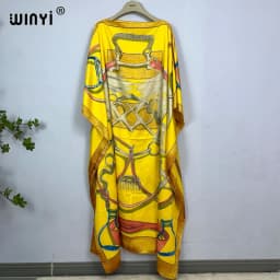 WINYI Dress Fashion Turkey Dresses Bohemia Print Dashiki Women Muslim Long Kaftan Summer Color African Dresses for Woman Vestido