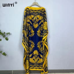 WINYI Dress Fashion Turkey Dresses Bohemia Print Dashiki Women Muslim Long Kaftan Summer Color African Dresses for Woman Vestido