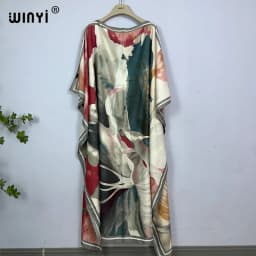 WINYI Dress Fashion Turkey Dresses Bohemia Print Dashiki Women Muslim Long Kaftan Summer Color African Dresses for Woman Vestido