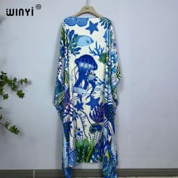 WINYI Dress Fashion Turkey Dresses Bohemia Print Dashiki Women Muslim Long Kaftan Summer Color African Dresses for Woman Vestido
