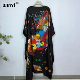 WINYI Dress Fashion Turkey Dresses Bohemia Print Dashiki Women Muslim Long Kaftan Summer Color African Dresses for Woman Vestido