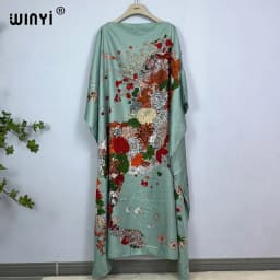 WINYI Dress Fashion Turkey Dresses Bohemia Print Dashiki Women Muslim Long Kaftan Summer Color African Dresses for Woman Vestido
