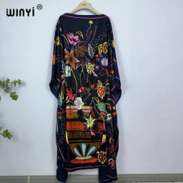 WINYI Dress Fashion Turkey Dresses Bohemia Print Dashiki Women Muslim Long Kaftan Summer Color African Dresses for Woman Vestido