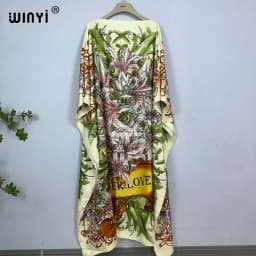 WINYI Dress Fashion Turkey Dresses Bohemia Print Dashiki Women Muslim Long Kaftan Summer Color African Dresses for Woman Vestido