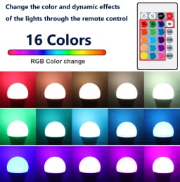 2PCS E14/E27/B22 T37 RGB Bulb LED Multicolor Light Dimmable 16 Colors Remote Control Smart Lighting - Brighten Your Every Moment