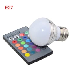 LED RGB Bulb Lamp E27 E14 AC85-265V 5W LED RGB Spotlight Dimmable Magic Holiday RGB Lighting+IR Remote Control 16 Colors