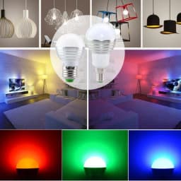 LED RGB Bulb Lamp E27 E14 AC85-265V 5W LED RGB Spotlight Dimmable Magic Holiday RGB Lighting+IR Remote Control 16 Colors