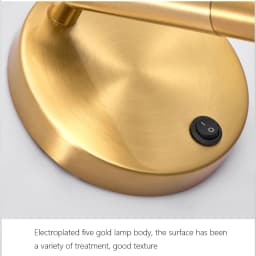 Nordic Bedside Wall Lamp Sconce with Switch Modern Minimalist Rotating Reading Lamp Spot Light 3W Black Brass for Aisle Bedroom