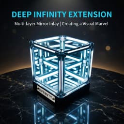 WWPPU Hypercube LED Table Lamp Multi-layer Mirror Infinity Projection Abyss Box Premium Acrylic Geek Room Decor Items