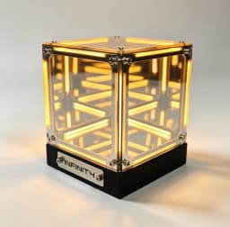 WWPPU Hypercube LED Table Lamp Multi-layer Mirror Infinity Projection Abyss Box Premium Acrylic Geek Room Decor Items