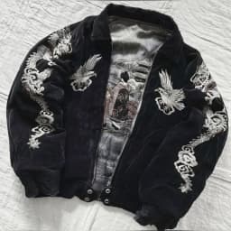 Hip Hop Japan Harajuku Style Jacket Gothic Dragon Pattern Bomber Jackets High Quality Embroidered Y2k Zipper Fleece Lined Coat