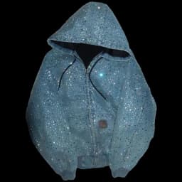 2026 New Y2k Streetwear Rhinestone Decorated Denim Hooded Jacket Men European American Fashion High Street Men's Loose Hoodie