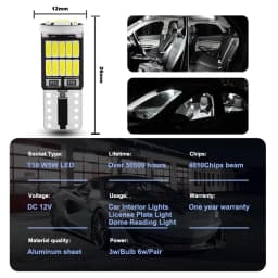 1/2/6/10pcs T10 W5W 194 501 Car Led Bulb Canbus No Error Car Interior Light T10 26 SMD 4014 Chip Pure White Instrument Lights B