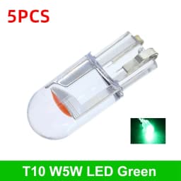 W5W 194 T10 Glass Housing Cob LED Car bulb 3000K 6000K White Green Blue Red Wedge License Plate Lamp Dome Light White Diedo