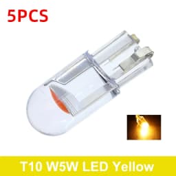 W5W 194 T10 Glass Housing Cob LED Car bulb 3000K 6000K White Green Blue Red Wedge License Plate Lamp Dome Light White Diedo