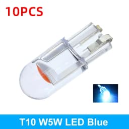 W5W 194 T10 Glass Housing Cob LED Car bulb 3000K 6000K White Green Blue Red Wedge License Plate Lamp Dome Light White Diedo