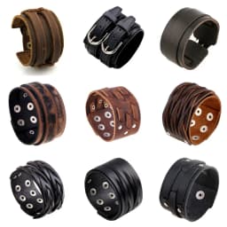 Modyle Vintage Punk Retro Multilayer Leather Bracelet Male Fashion Braided Handmade Rope Wrap Bracelets & Bangles for Men
