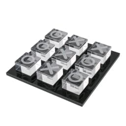 Modern Minimalist XO Square Crystal Chessboard Decorative,Black and White Crystal for Living Room Desktop Small Ornament
