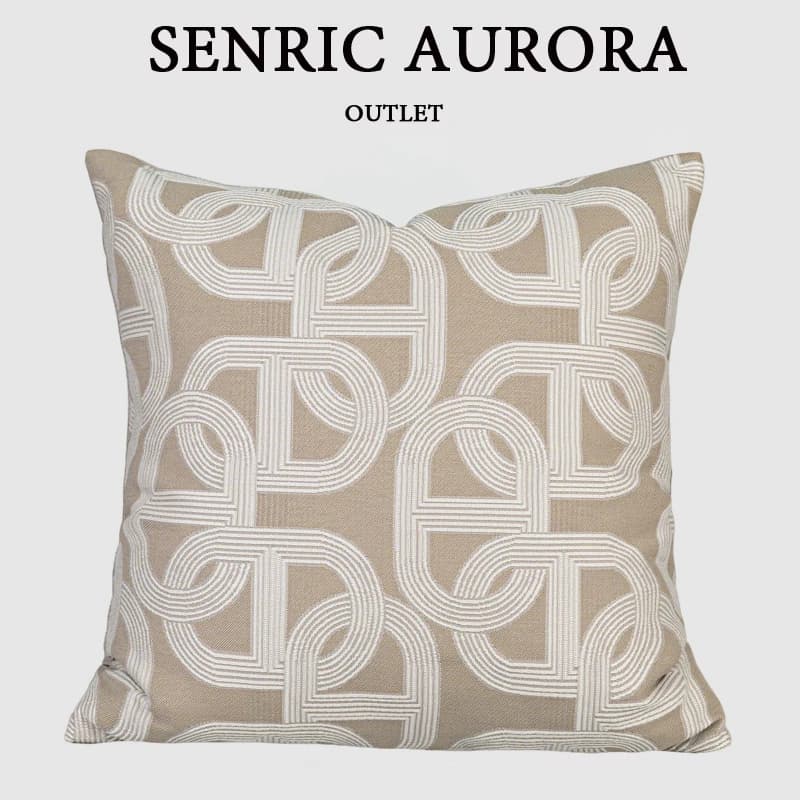 Design Luxury Cushion Cover 45x45cm Milk Tea Colored Horseshoe Buckle Square Pillow Case For Home Hotel Bed Living Room Sofa