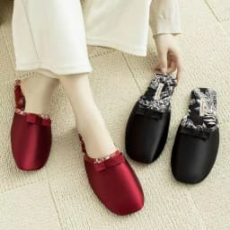 New Women's Autumn Winter Silk Baotou Slippers Rubber Sole Lovely Bow Home Slippers Non Slip High Quality Floor Silent Slippers