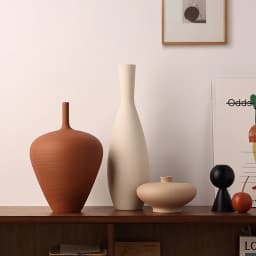 CAPIRON Nordic Retro Ceramic Vase Cabinet Living Room Decoration Flower Arrangement Pampas Grass Zen Tabletop Centerpiece Table