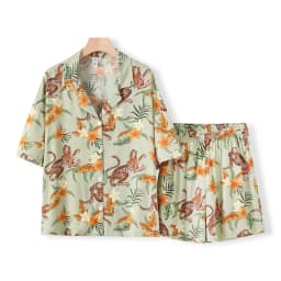 Tiger Animals Print Cotton Pajamas for Women Comfortable Sleepwear Ladies Pajamas Suit for Spring and Summer Ladies Homewear