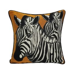 Fashion Luxurious Zebra Jacquard Woven Orange Velvet Pipping 47x 47 cm Pillow Case Home Decor Armchair Sofa Cushion Cover