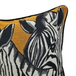 Fashion Luxurious Zebra Jacquard Woven Orange Velvet Pipping 47x 47 cm Pillow Case Home Decor Armchair Sofa Cushion Cover