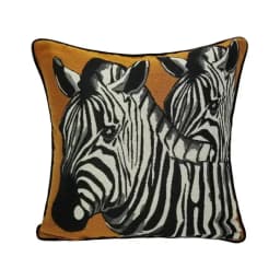 Fashion Luxurious Zebra Jacquard Woven Orange Velvet Pipping 47x 47 cm Pillow Case Home Decor Armchair Sofa Cushion Cover